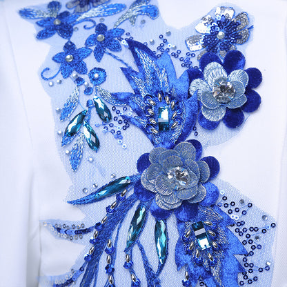 LOVECCR   New Sequined Stage Chorus Suit Men's Dress Singer MC Host Costume Zhongshan Suit