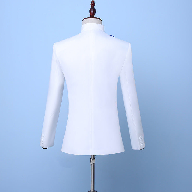 LOVECCR   New Sequined Stage Chorus Suit Men's Dress Singer MC Host Costume Zhongshan Suit