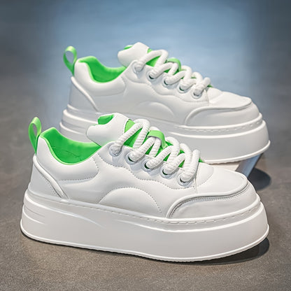 Men's Stylish White Sneakers - Comfortable, Durable & Versatile for Casual Wear, Skateboarding & Outdoor Activities
