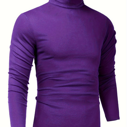 Men's Stylish Knitted Turtleneck Pullover Sweater - Soft, Lightweight, Slim Fit, Casual, Breathable, Versatile, Easy Care - Perfect for Daily Wear, Outdoor Activities, and Layering