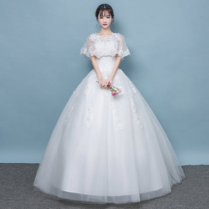 LOVECCR  Wedding Dress 2022 Mori Style New Style Trailing round Neck Korean Princess Bride Female Draggle-Tail Figure Flattering Wedding Dress