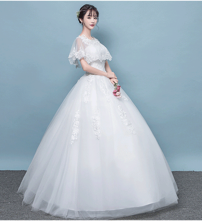 LOVECCR  Wedding Dress 2022 Mori Style New Style Trailing round Neck Korean Princess Bride Female Draggle-Tail Figure Flattering Wedding Dress