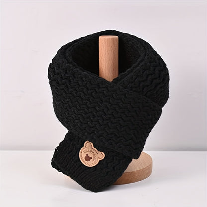 1pc Children's Plain Color Scarf, Cold-proof Cartoon Neck Cover