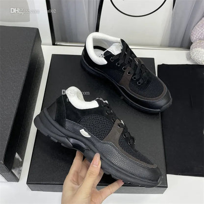 Shoes Running Designer Channel Sneakers Women Luxury Lace-up Sports Classic Sneaker Woman Ccity