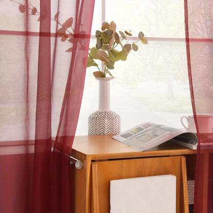 2pcs Sheer Voile Window Treatment Rod Pocket Curtains, For Kitchen Bedroom Living Room Drapes, Sunlight Filtering Privacy Protected Bedroom Living Room Office Home Decor