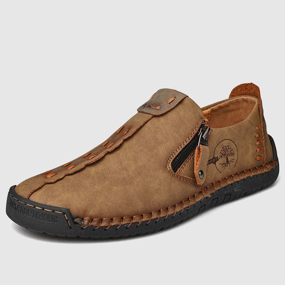 Stylish Vintage Moccasins Loafers - Soft Leather Upper, Comfortable Flats, Casual Walking Shoes for Men with Classic Stitching Design - Perfect for Everyday Wear