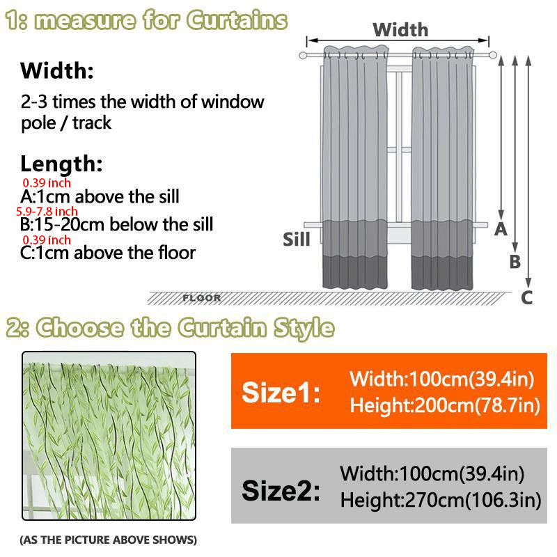 1pc Elegant Leaf Pattern Green and Purple Sheer Tulle Curtain - Soft, Breathable, and Light-Filtering Window Treatment for Living Room, Bedroom, Balcony - Adds Elegance and Sophistication to Any Room, Easy to Hang and Maintain