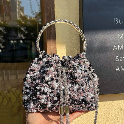 Shiny Sequins Evening Bag For Women, Luxury Metallic Party Clutch, Rhinestone Decor Purse For Wedding Prom Dinner - Perfect for Carnival Mardi Gras Music Festival