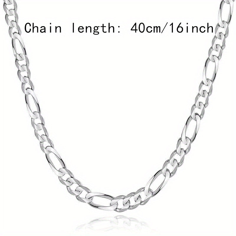 1pc Premium 925 Sterling Silver Link Chain Necklace - Stylish & Durable for Men & Women - Hypoallergenic Fine Jewelry, Perfect for Layering and Ideal Gift Option