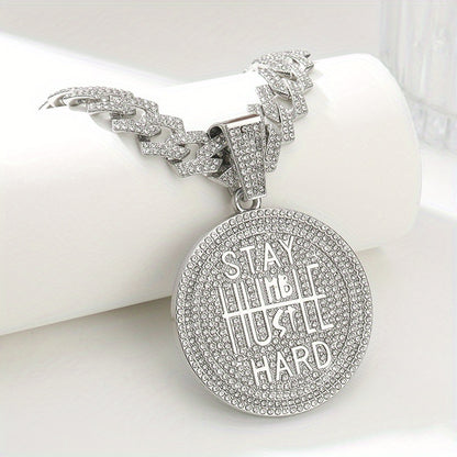 Fashionable Hip-hop Round Pendant Necklace - Durable Cuban Chain - Unisex Style for Trendsetters