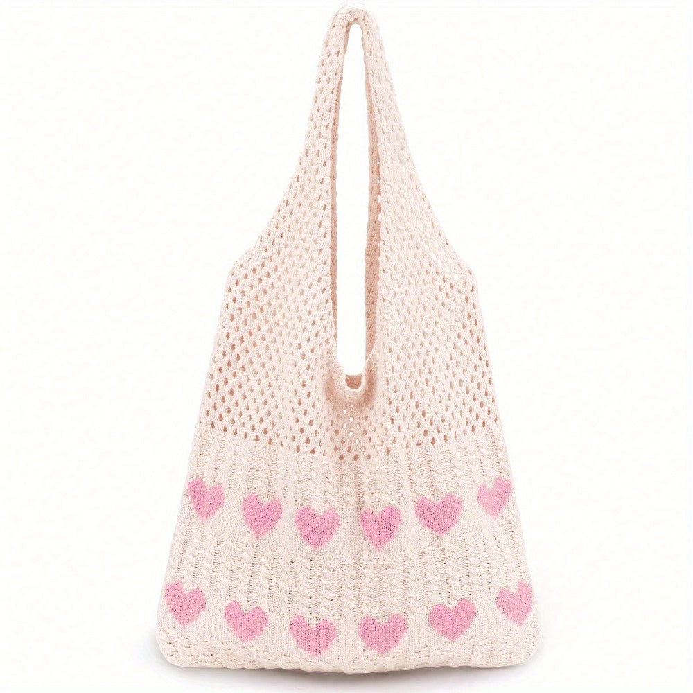Hatisan 1 Pc Crochet Tote Bag For Women Tote Bag Aesthetic Crochet Beach Bag Hobo Bag Hippie Bag Summer Bag