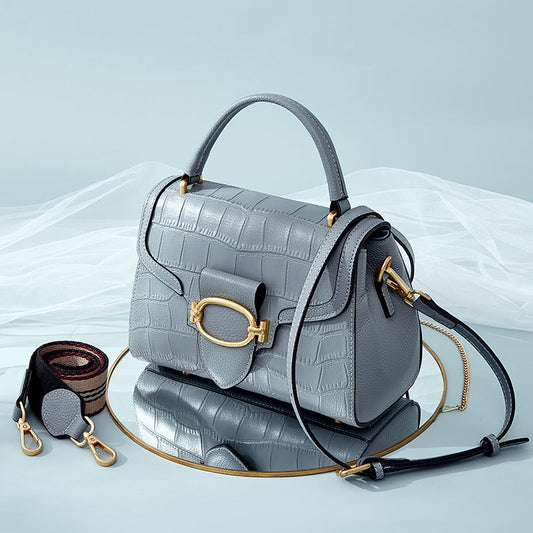 popular new first-layer cowhide elegant women's shoulder bag fashionable versatile temperament handbag styling bag