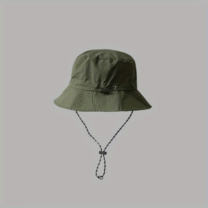 1pc Foldable Portable Sunshade Bucket Hat - Waterproof, Quick Drying, Adjustable Backpack Buckle, Breathable, Lightweight, Versatile Outdoor Mountaineering Hat for Men and Women - Perfect for Fishing, Hiking, Camping, Traveling
