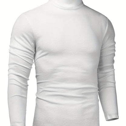 Men's Stylish Knitted Turtleneck Pullover Sweater - Soft, Lightweight, Slim Fit, Casual, Breathable, Versatile, Easy Care - Perfect for Daily Wear, Outdoor Activities, and Layering