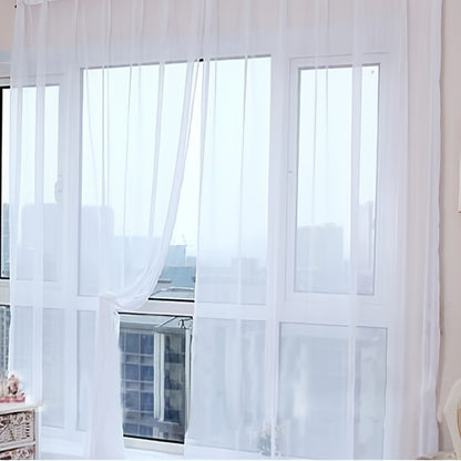 2pcs Vibrant Floral Sheer Voile Curtains - Lightweight, Breathable Window Panels for Living Room & Bedroom Decor, 78.7" x 39.4", Easy Care