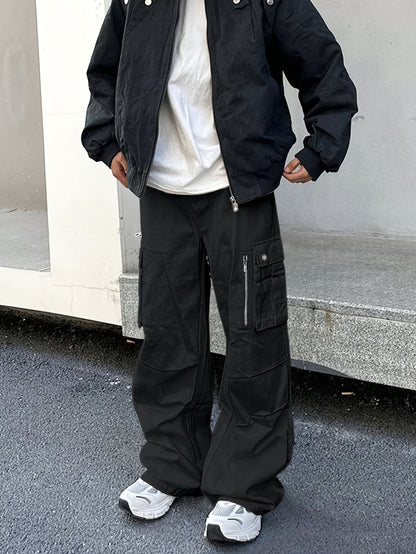 Men's Comfort Fit Classic Cargo Pants - Multi-Pocket, Loose Drawstring, Breathable, Water-Resistant, Skateboarding, Street, Outdoor Camping, Travel, Hiking, and Everyday Wear