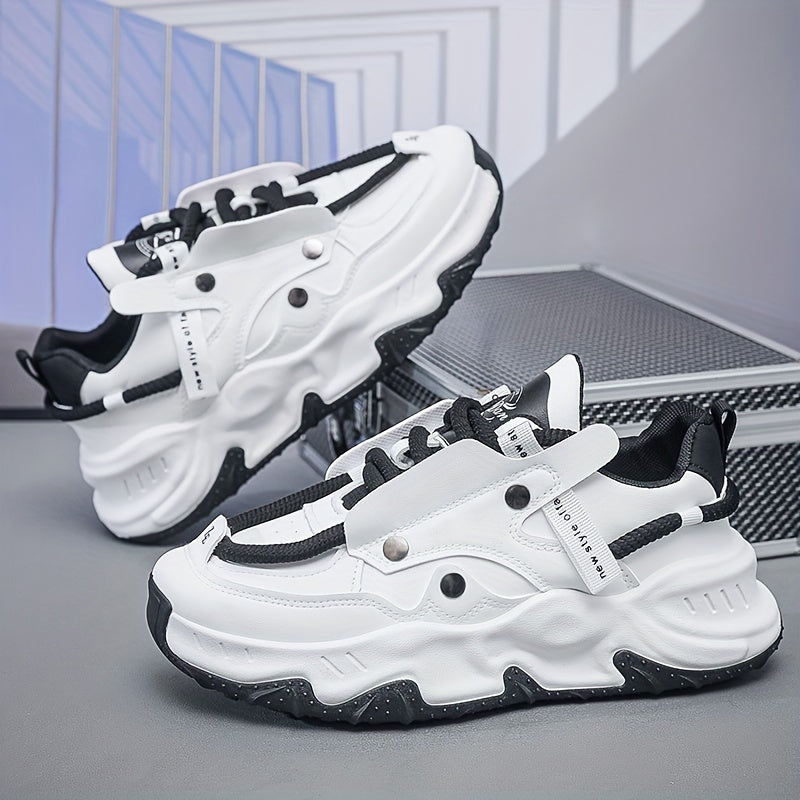 Stylish Pop Daddy Sneakers - Men's Skateboard Shoes for Casual Wear - Comfortable, Breathable, and Durable