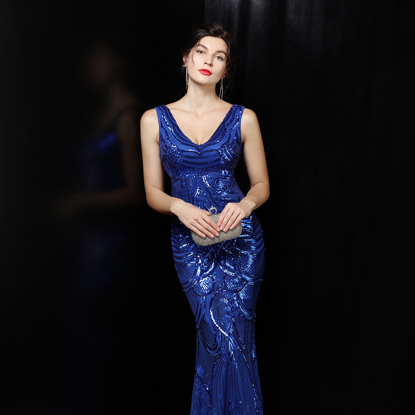 812 #Bridal Toast 2017 New Banquet Evening Dress Long Host Slim Wedding Dress Female Fish Tail