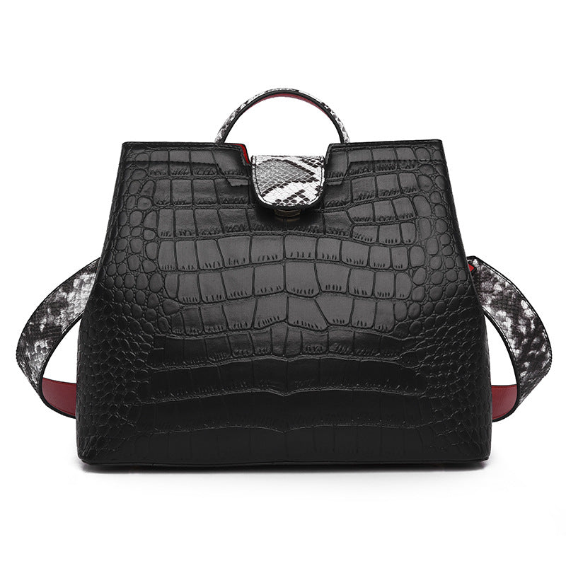 2025 Fashion Popular trade women's bags, new textured crocodile pattern women's tote bags, large-capacity middle-aged handbags, women can cross