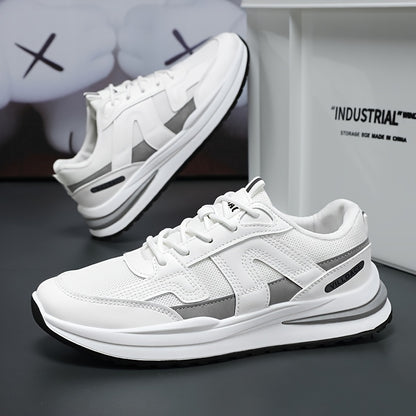 Men's Breathable Lace-Up Sneakers - Non-Slip, Comfortable for Running & Casual Wear, All Seasons