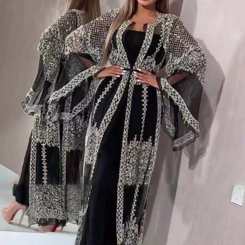 LOVECCR  2022 New European and American Women's Clothing  Hot Lace Deep V-neck Wedding Chinese Style Retro  Evening Dress