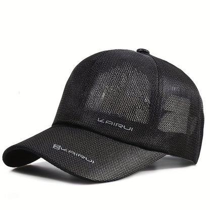 Men's Premium Solid Color Mesh Baseball Cap - Breathable, Lightweight, Adjustable, One-Size-Fits-Most, Casual, Sporty, Summer Essential for Outdoor Activities