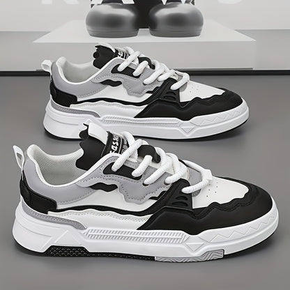 Men's Trendy Street Style Skate Shoes, Comfy Non Slip Lace Up Casual Sneakers For Men's Outdoor Activities, Men's Footwear