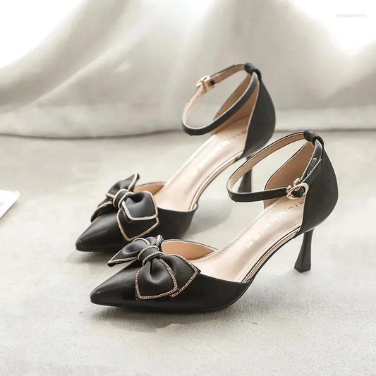 Dress Shoes High Heels Women Cowboy Sandals Pointed Toe Sexy Summer Shallow Party  Stilettos Slides Pumps Zapatos
