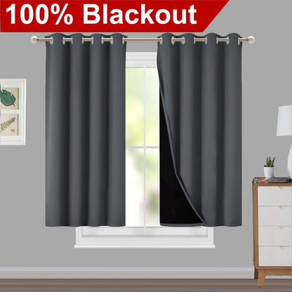 1pc Classic Blackout Curtains with Grommet Top - Thermal Insulated, Non-Bleachable Fabric for Living Room, Bedroom, Kitchen, Bathroom - Stylish Home Decor