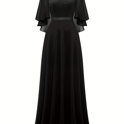 LOVECCR Timeless Solid Lace Aline Bridesmaid Dress - Chic Crew Neckline, Flattering Wedding Party Gown - Premium Womens Fashion