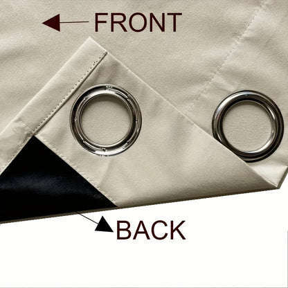 1pc Classic Blackout Curtains with Grommet Top - Thermal Insulated, Non-Bleachable Fabric for Living Room, Bedroom, Kitchen, Bathroom - Stylish Home Decor