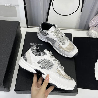 Shoes Running Designer Channel Sneakers Women Luxury Lace-up Sports Classic Sneaker Woman Ccity