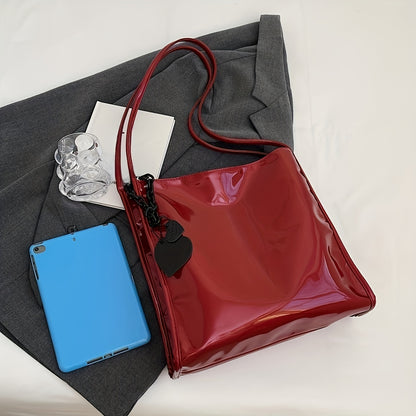 Stylish Daily Companion: Fashionable Solid Color Shoulder Bag for All-Match Shopping and Commuting