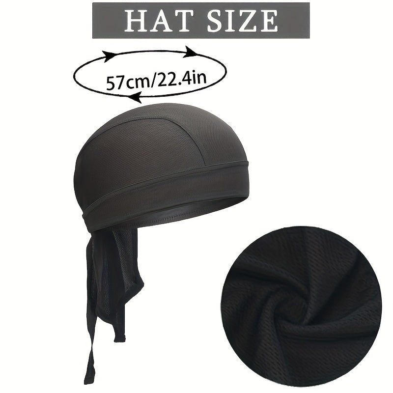 Breathable & Durable Mesh Pirate Bandana Hat - Lightweight, Stylish Vintage Hijab for Cycling, Sports & Hip Hop Fashion