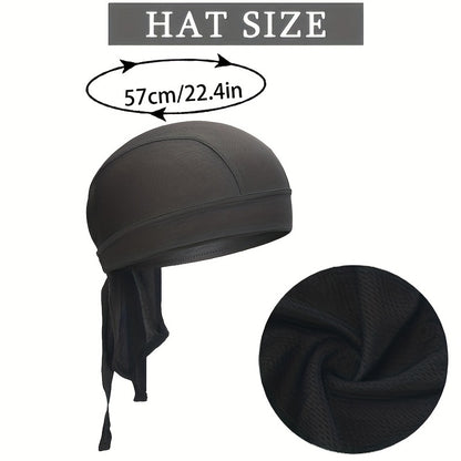 Breathable & Durable Mesh Pirate Bandana Hat - Lightweight, Stylish Vintage Hijab for Cycling, Sports & Hip Hop Fashion
