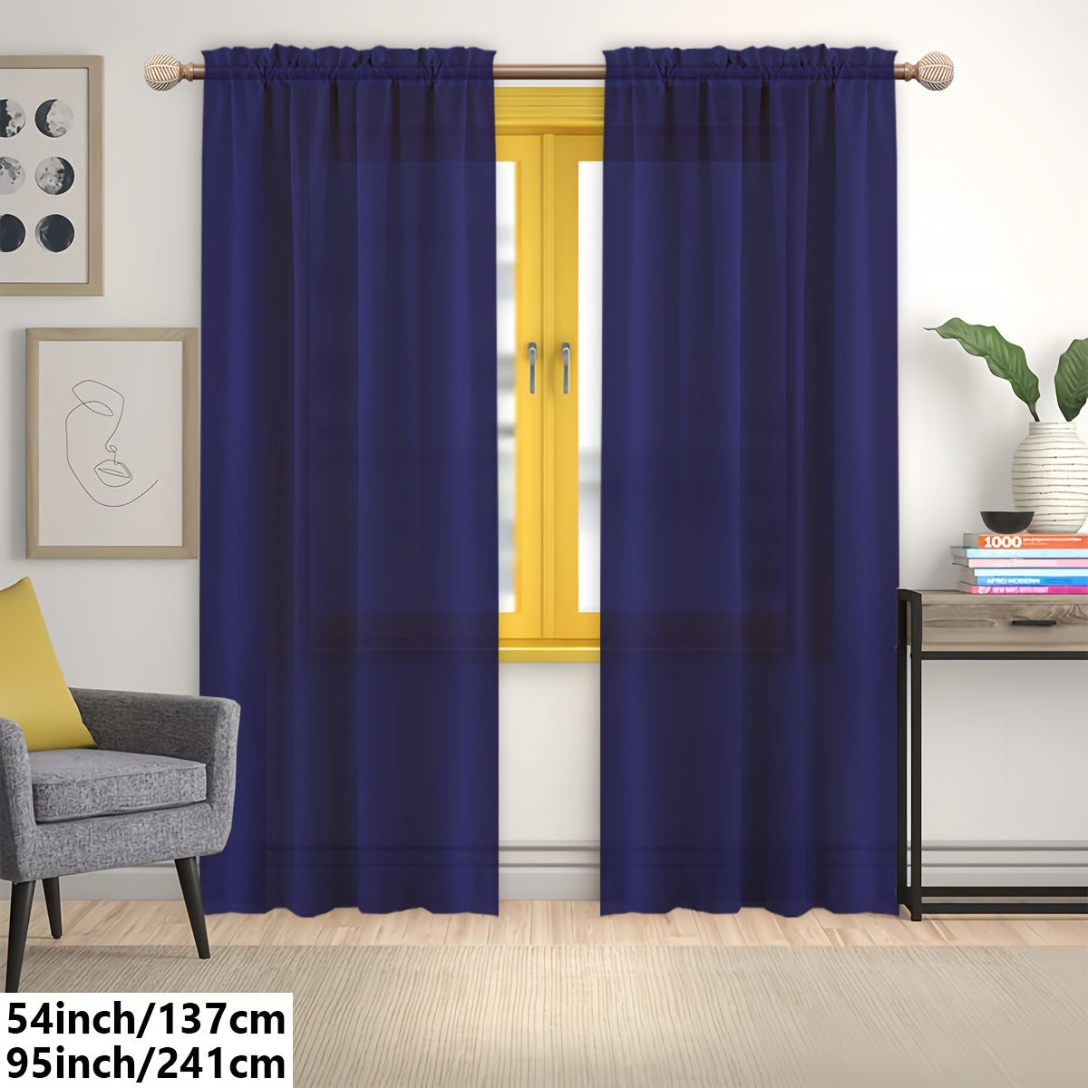 2 Panels Solid Color Light Filtering Curtains - Rod Pocket Design for Easy Installation, Softens Natural Light, and Provides Privacy - Perfect for Living Room, Office, Bedroom, and Home Decoration