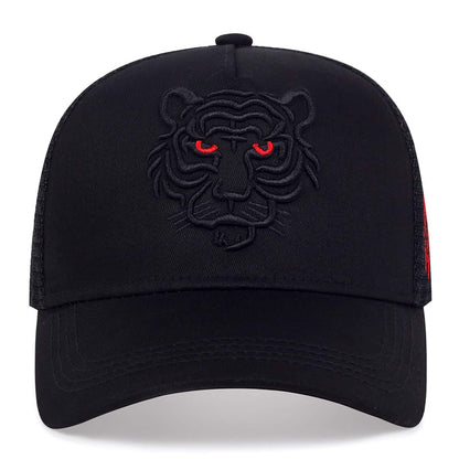 Men's Tiger Embroidery Net Cap Baseball Cap