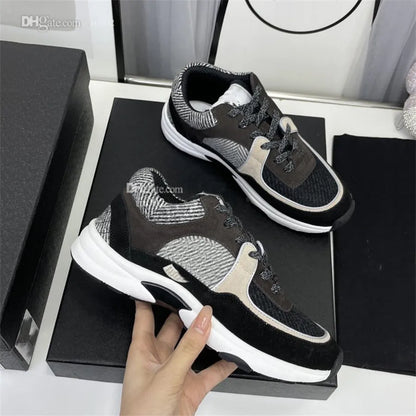Shoes Running Designer Channel Sneakers Women Luxury Lace-up Sports Classic Sneaker Woman Ccity