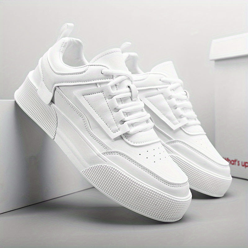 Men's Lace-up Platform Sneakers, Skate Shoes With Good Grip, Breathable