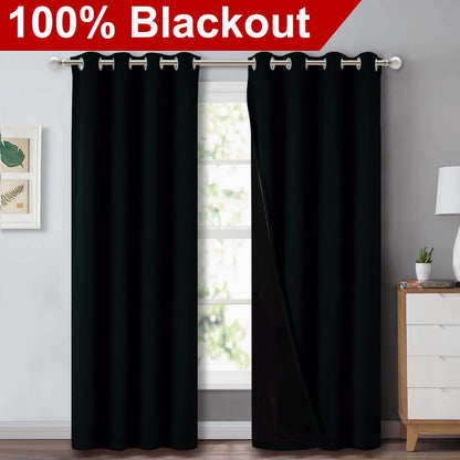 1pc Classic Blackout Curtains with Grommet Top - Thermal Insulated, Non-Bleachable Fabric for Living Room, Bedroom, Kitchen, Bathroom - Stylish Home Decor