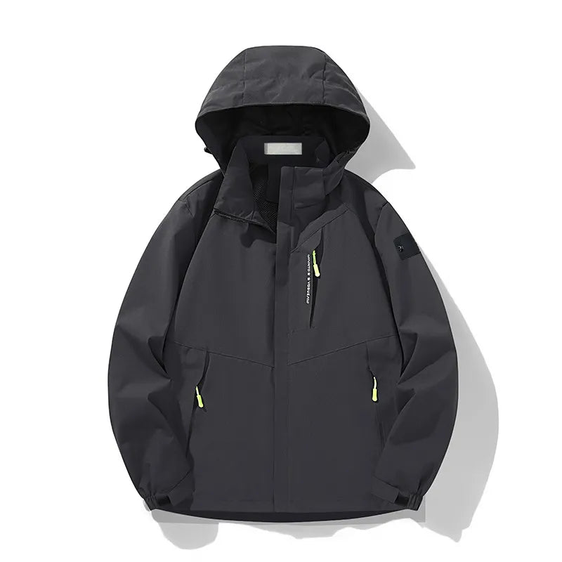 Fashion single stormshell coat men's and women's fall new cross-border through large size men's jacket simple leisure outdoor trench coat stone coat