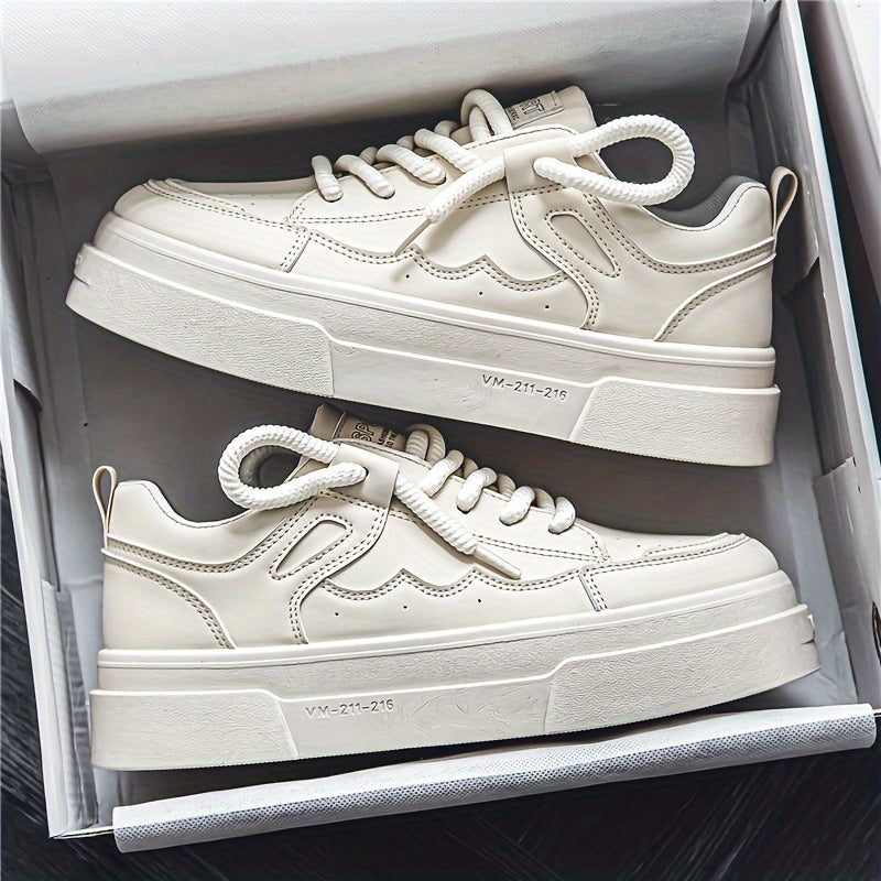 Men's Trendy Platform Skate Shoes, Non Slip Soft Sole Durable Sneakers For Outdoor Walking Traveling
