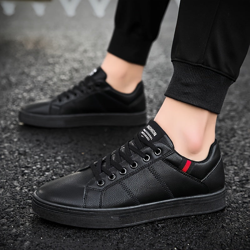 Stylish Solid Skate Shoes - Men's Skateboarding Shoes with Non Slip Soles, Lace Up Closure, and Breathable Design for Spring and Summer Outdoor Activities