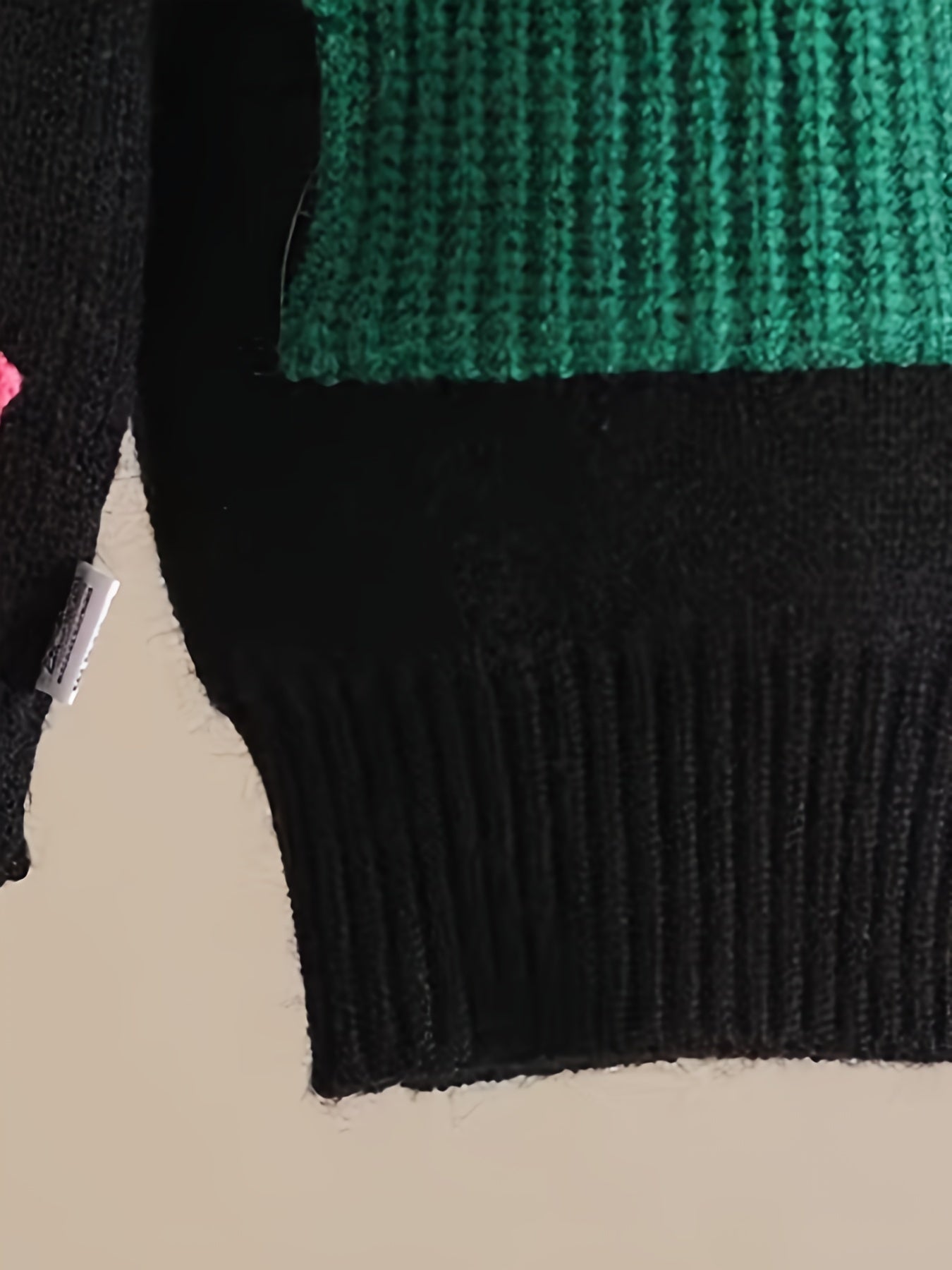 Stylish Boys' Color Block Patchwork Sweater - Fall/Winter Casual Knit Pullover - Soft, Warm, and Cozy Crew Neck Jumper for Autumn with Classic Design and Comfortable Fit