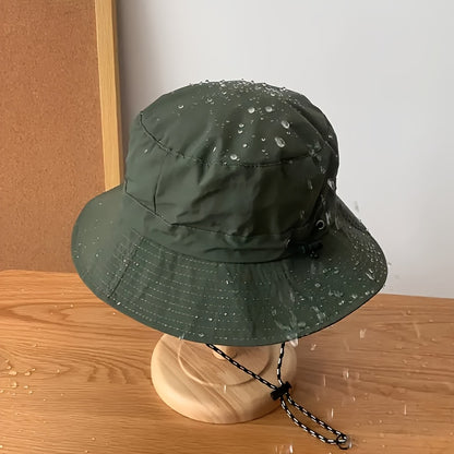 1pc Foldable Portable Sunshade Bucket Hat - Waterproof, Quick Drying, Adjustable Backpack Buckle, Breathable, Lightweight, Versatile Outdoor Mountaineering Hat for Men and Women - Perfect for Fishing, Hiking, Camping, Traveling