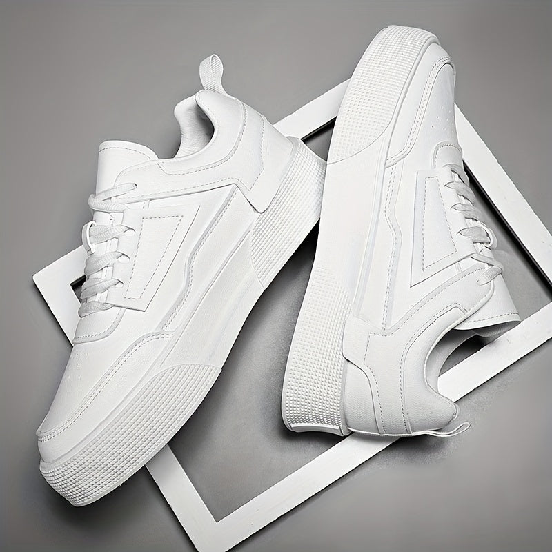 Men's Lace-up Platform Sneakers, Skate Shoes With Good Grip, Breathable