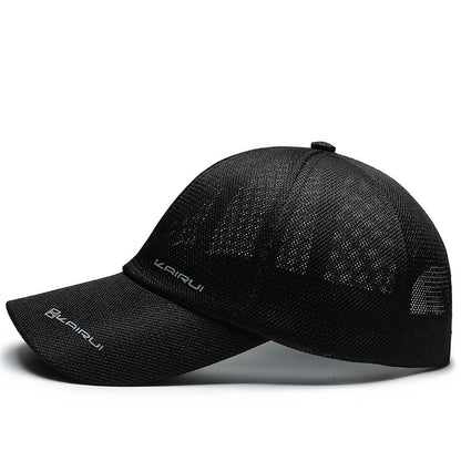 Men's Premium Solid Color Mesh Baseball Cap - Breathable, Lightweight, Adjustable, One-Size-Fits-Most, Casual, Sporty, Summer Essential for Outdoor Activities