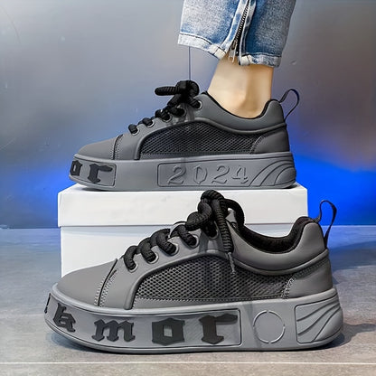 Men's Summer Breathable Platform Shoes, Non Slip Durable Sneakers For Outdoor Walking Jogging Traveling