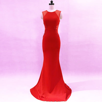 926 #Evening dress female, banquet host slim and elegant 5-color party dress dress long
