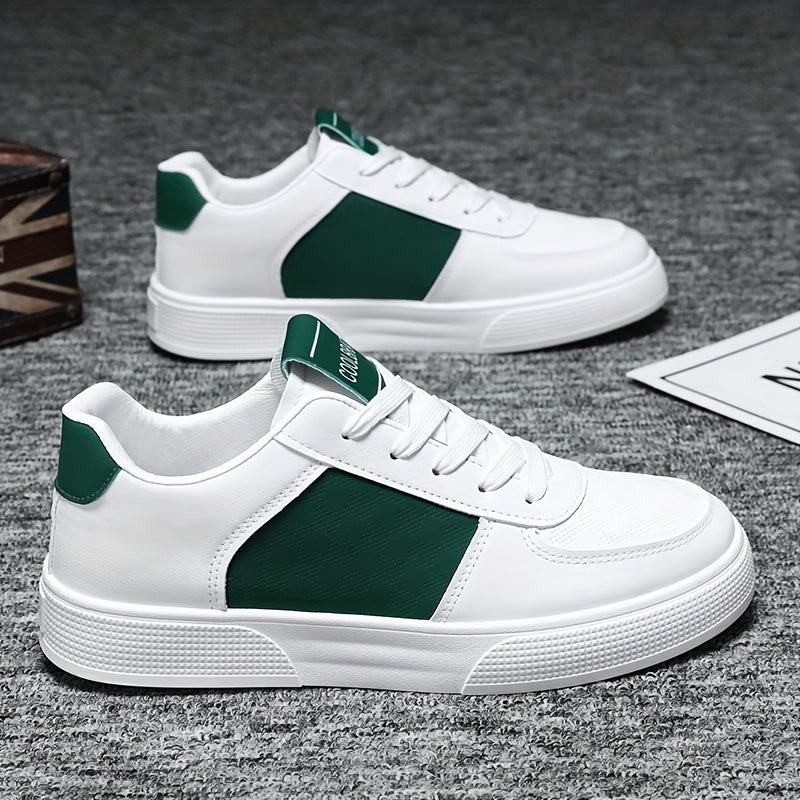 Men's Trendy White Sneakers - Breathable, Comfortable Casual Shoes With Soft Sole For All Seasons